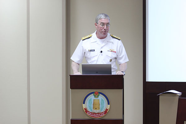 The UAE National Defense College hosts Admiral John W. Miller