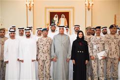 Saud Bin Saqr receives UAE NDC Commandant and Seventh NDC Course participants