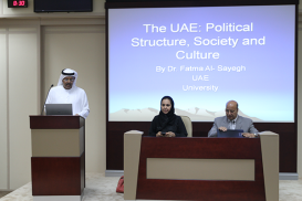 Dr. Fatima Al Sayegh and Dr. Fayez Al Aisawi Deliver a Lecture at NDC entitled 